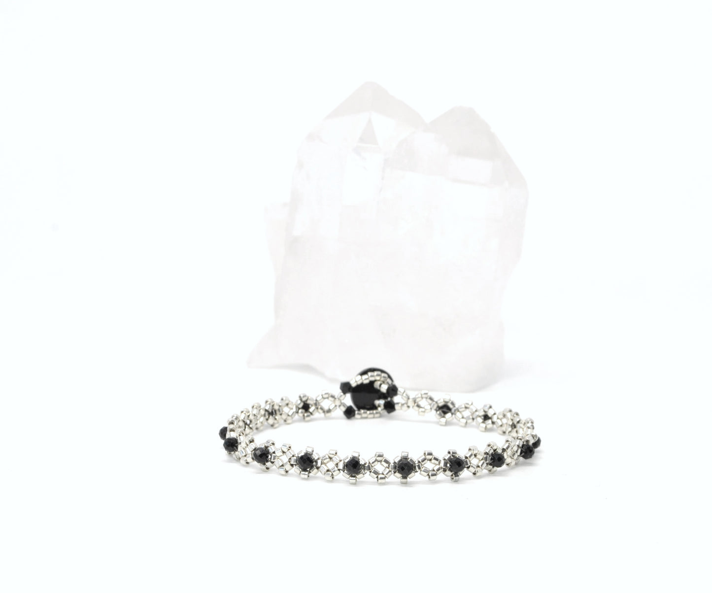 black tourmaline delicate tennis bracelet
