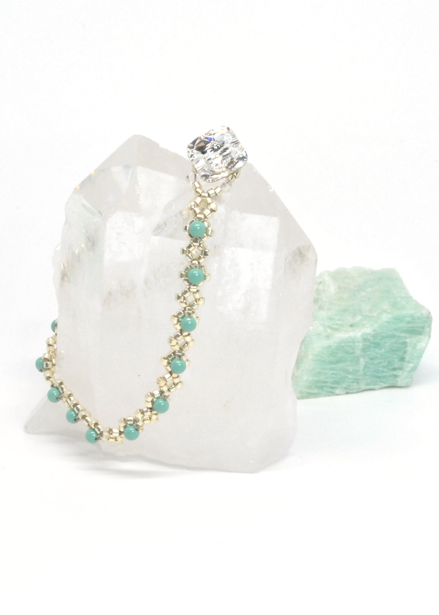 seafoam green swarovski pearl bracelet