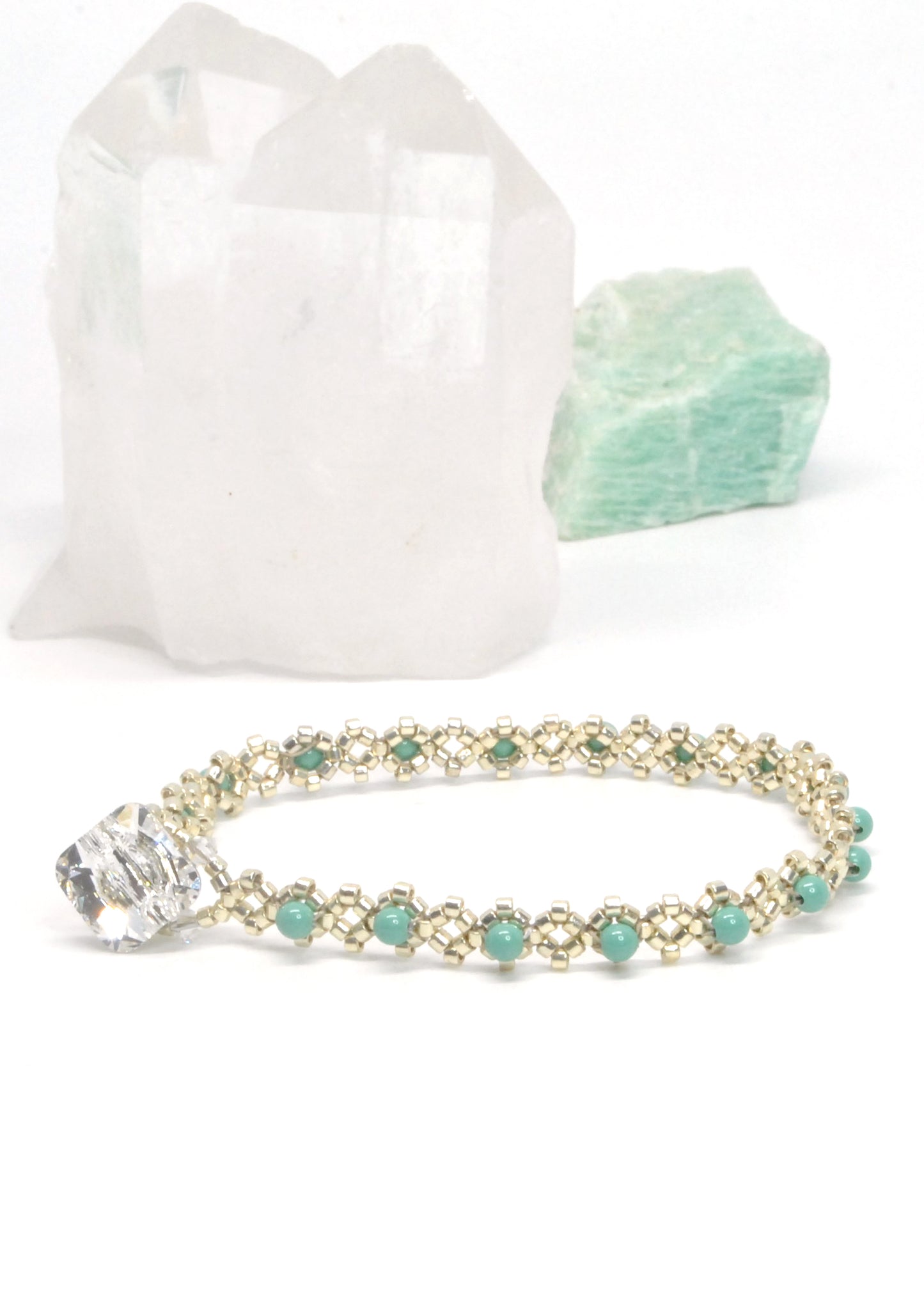 seafoam green swarovski pearl bracelet