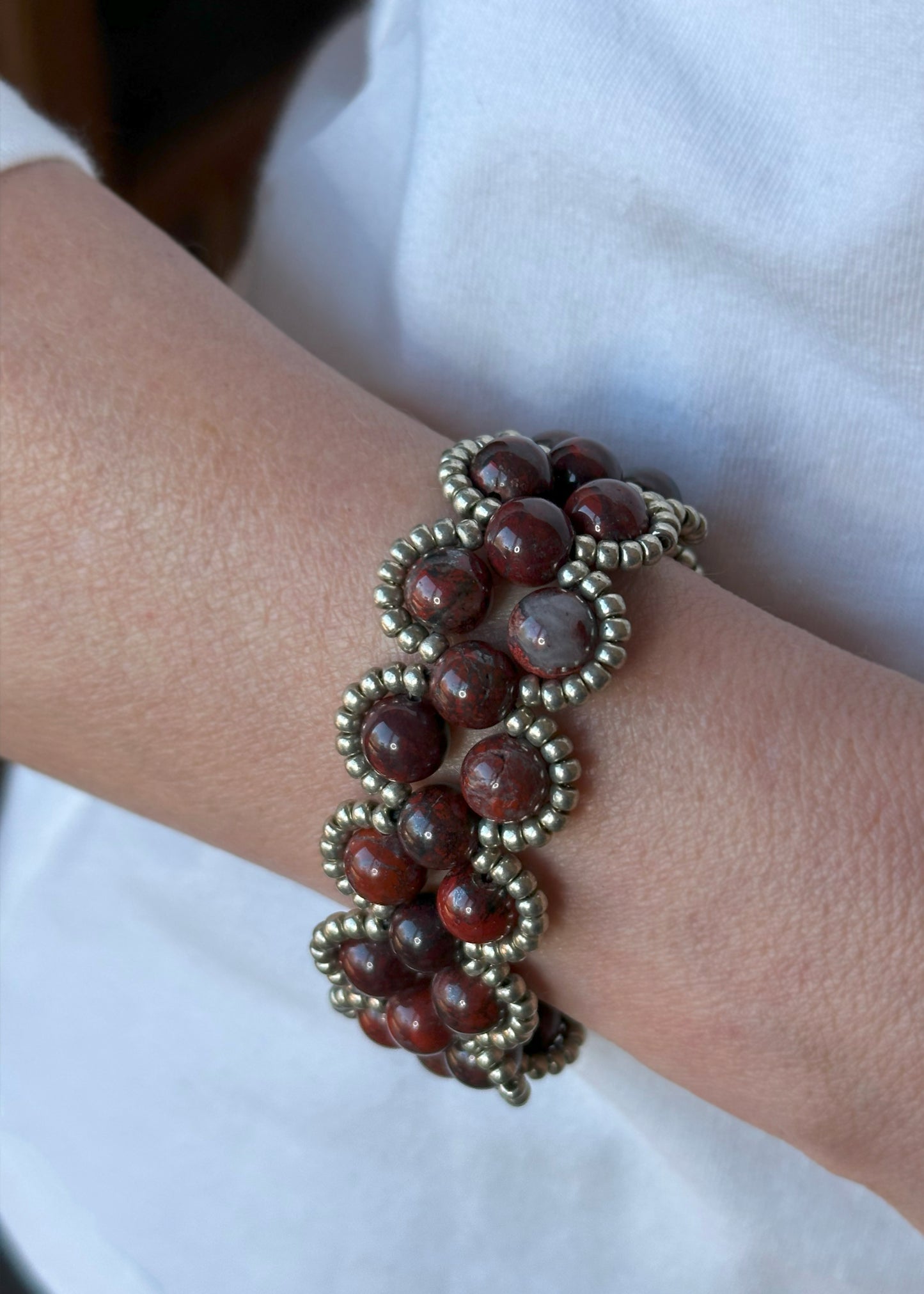 poppy jasper gemstone bracelet