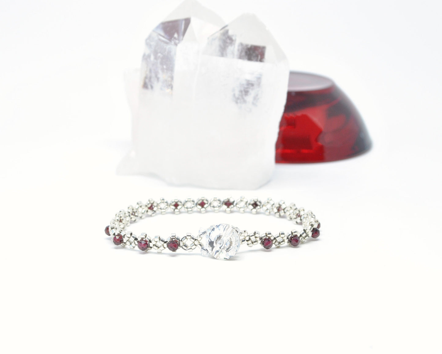 dainty garnet gemstone bracelet . delicate garnet bracelet . january birthday gift . red gemstone bracelet . garnet birthstone bracelet gift