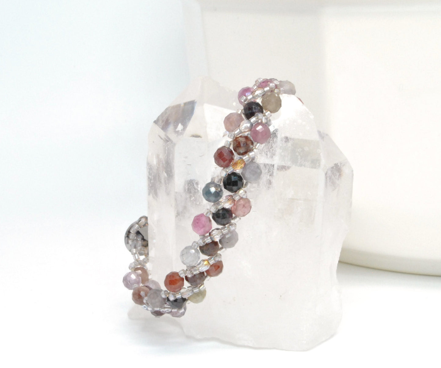 pink mix tourmaline . gemstone bracelet . tourmaline bracelet .