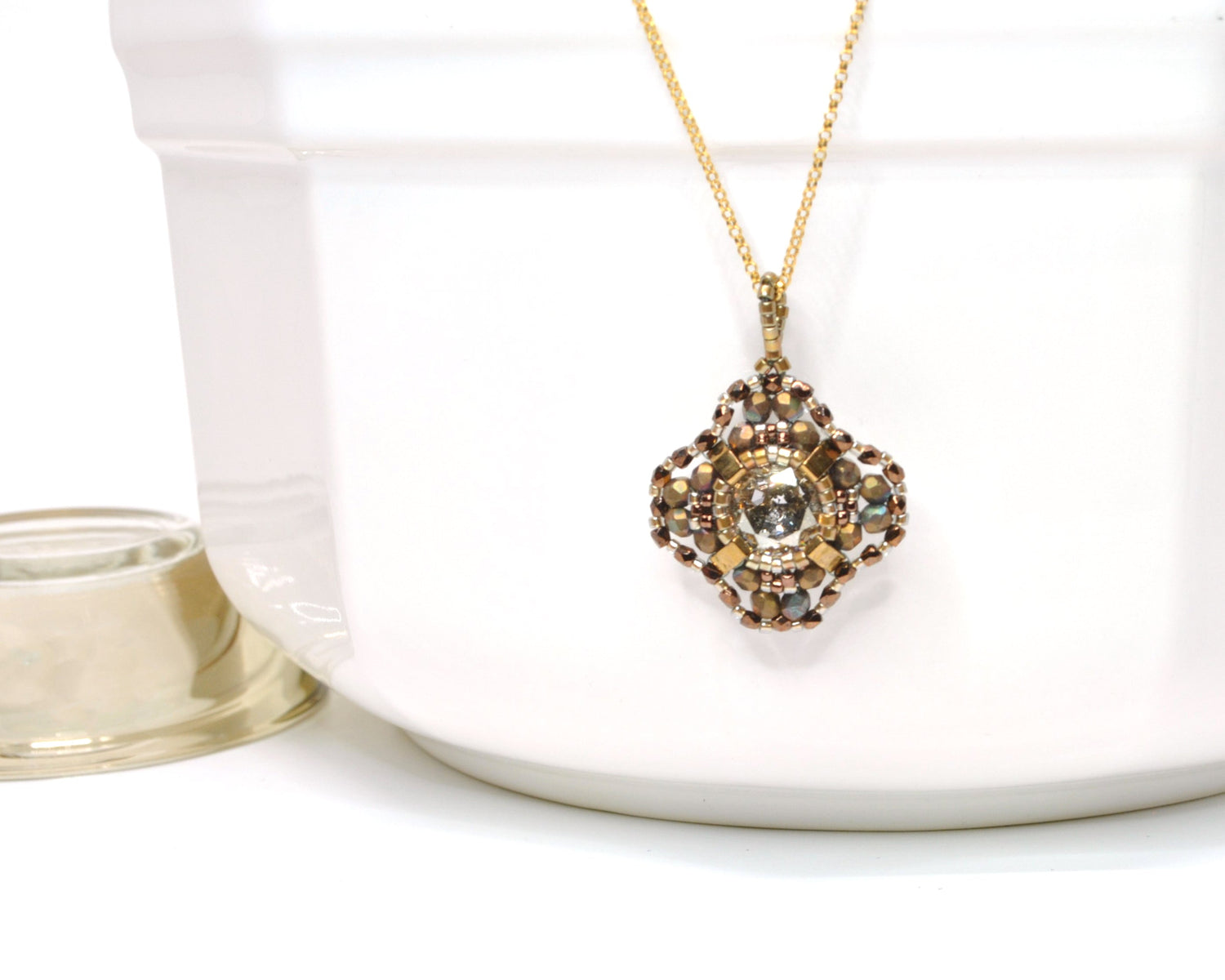 brown, tan and bronze jewelry