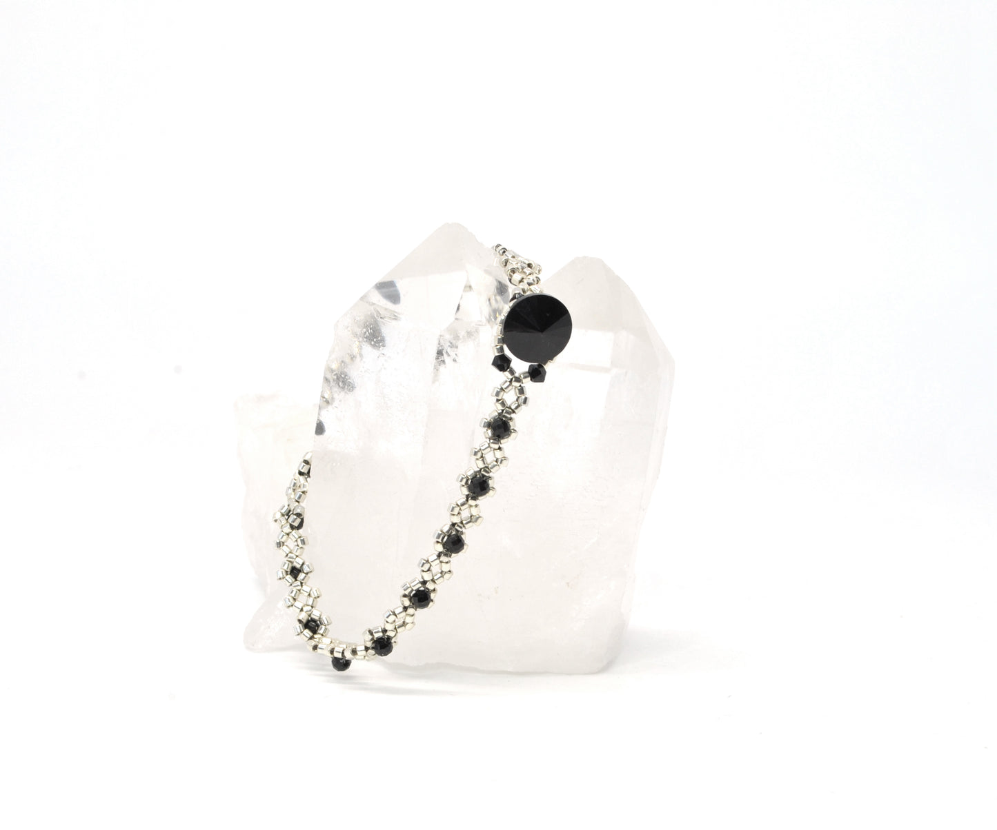 black tourmaline delicate tennis bracelet