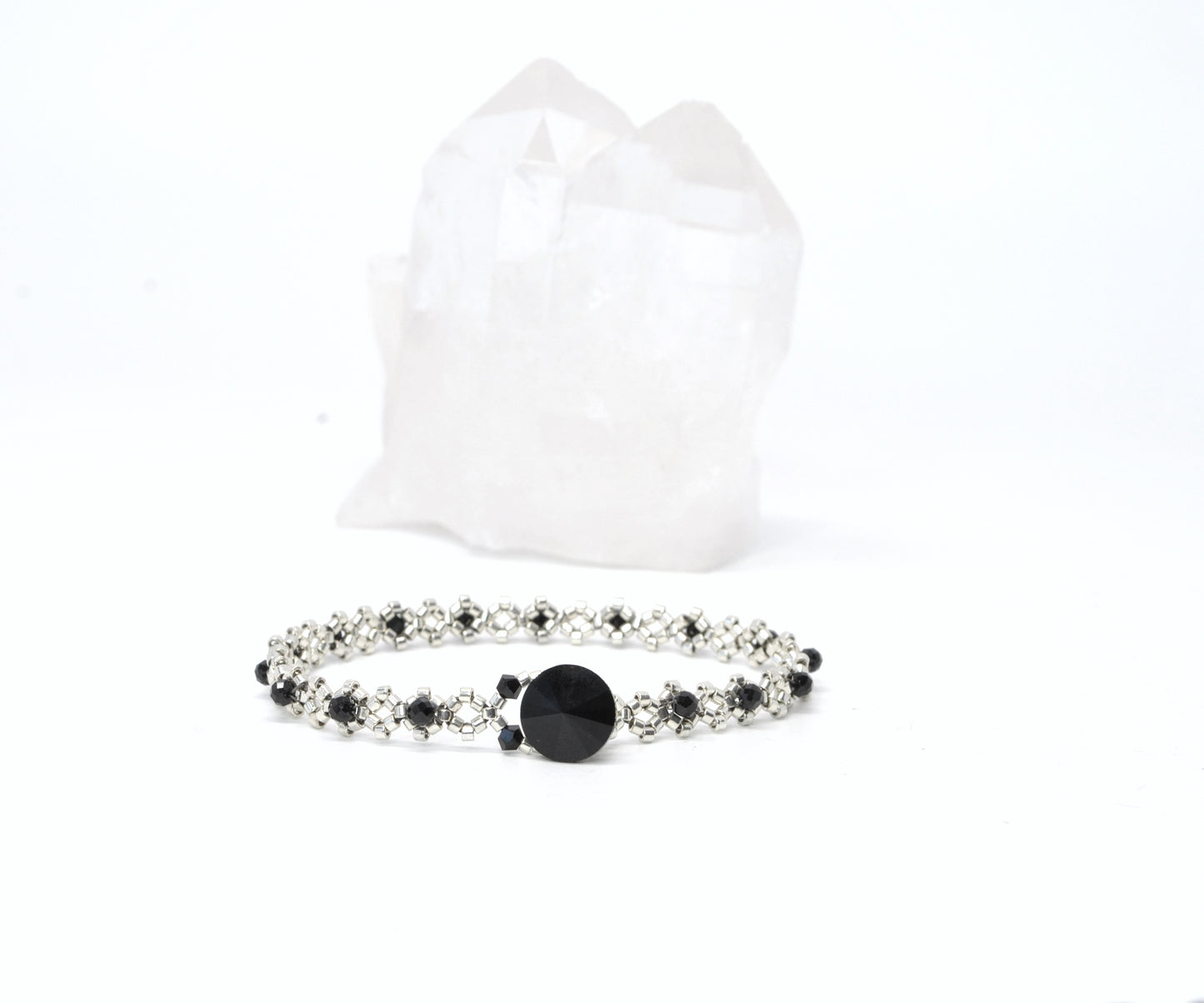 black tourmaline delicate tennis bracelet