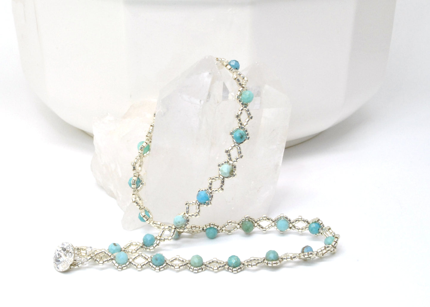 blue opal gemstone wrap bracelet