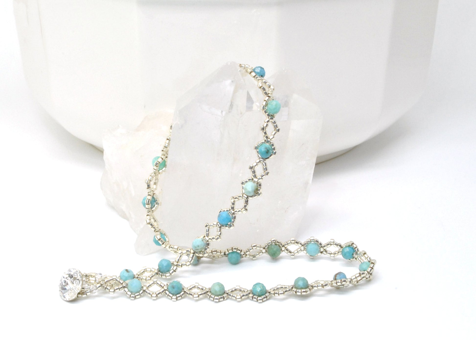blue opal gemstone wrap bracelet