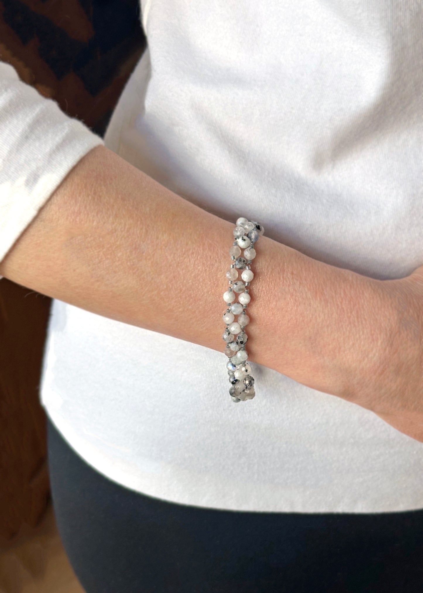 blue moon stone gemstone bracelet