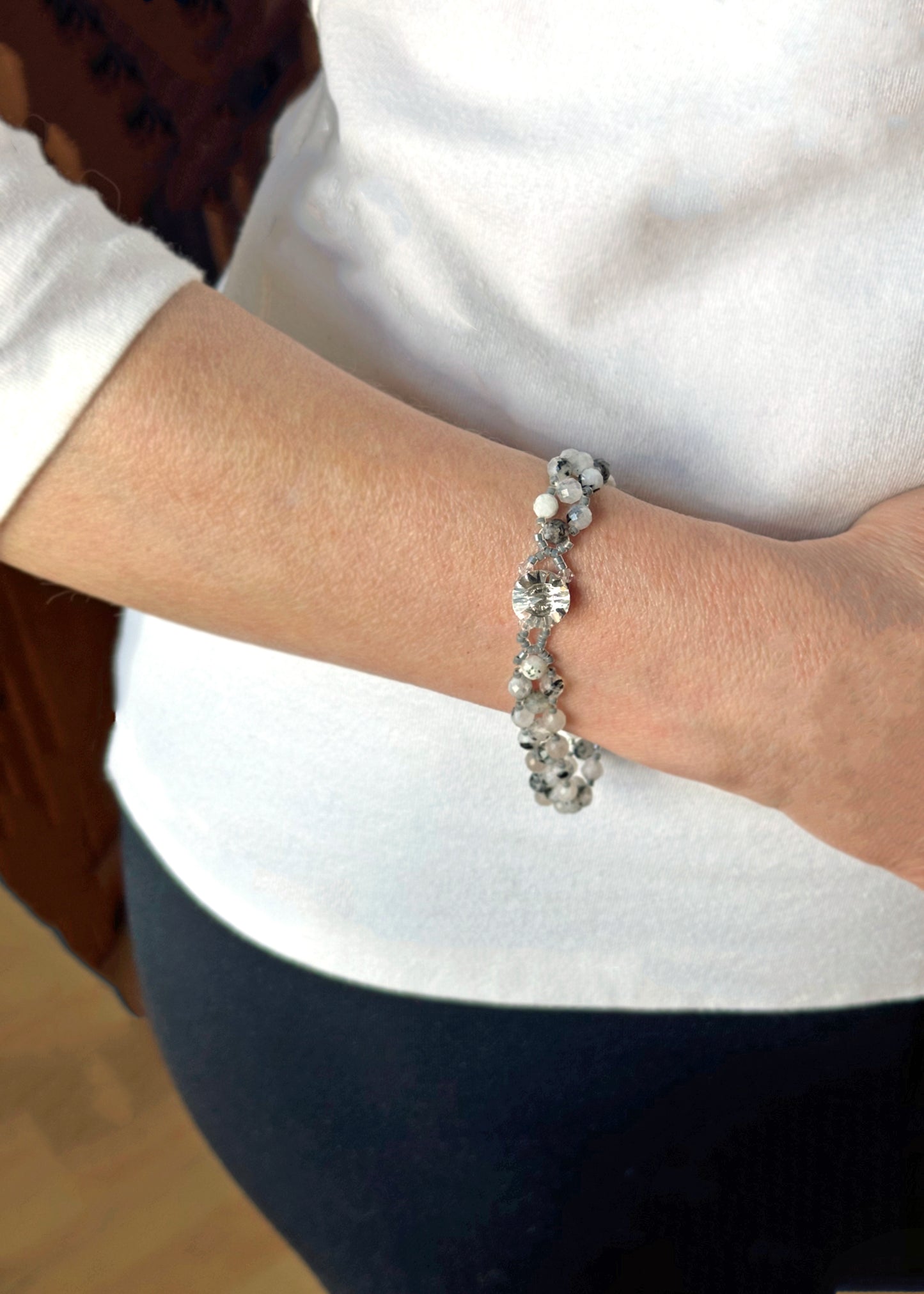 blue moon stone gemstone bracelet