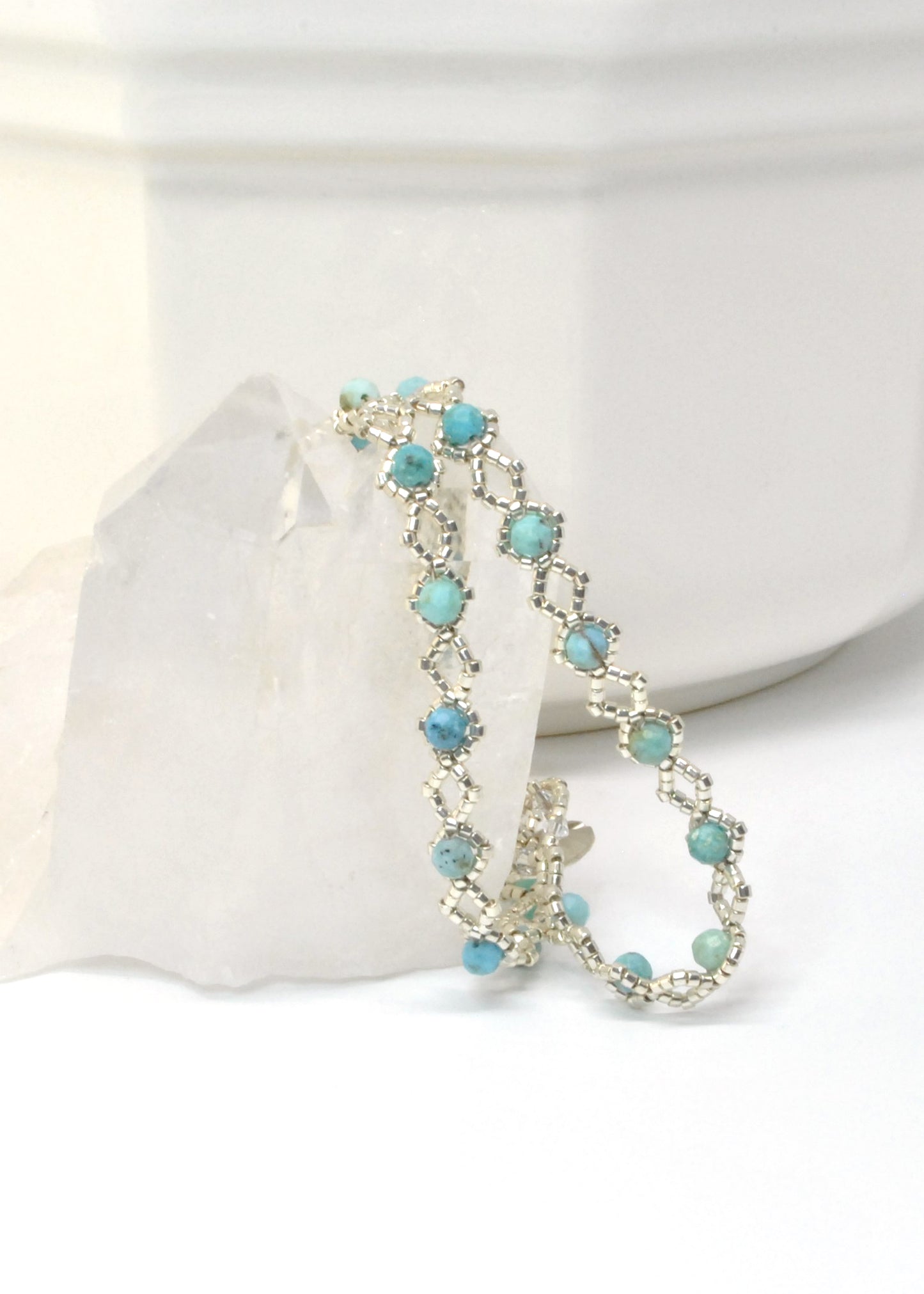 blue opal gemstone wrap bracelet