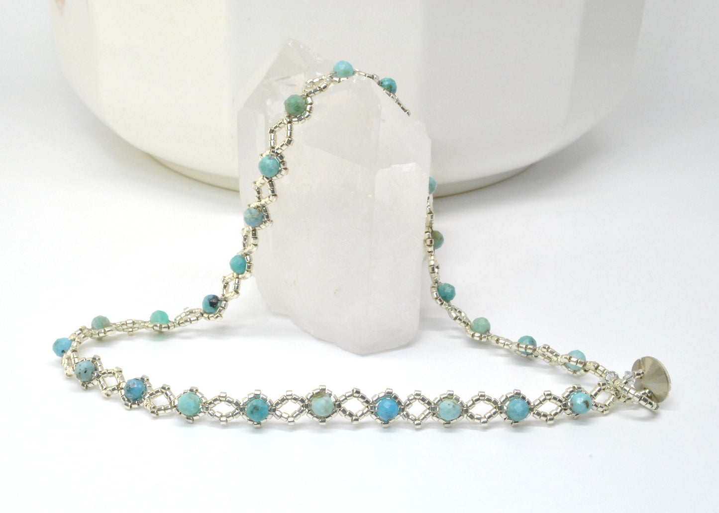 blue opal gemstone wrap bracelet