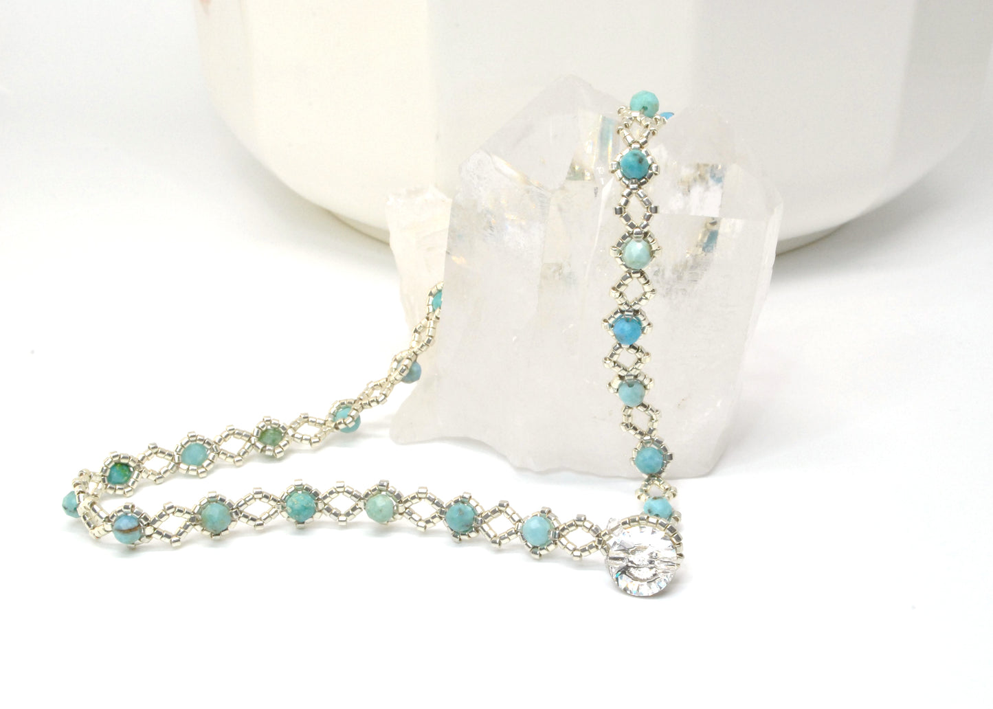 blue opal gemstone wrap bracelet