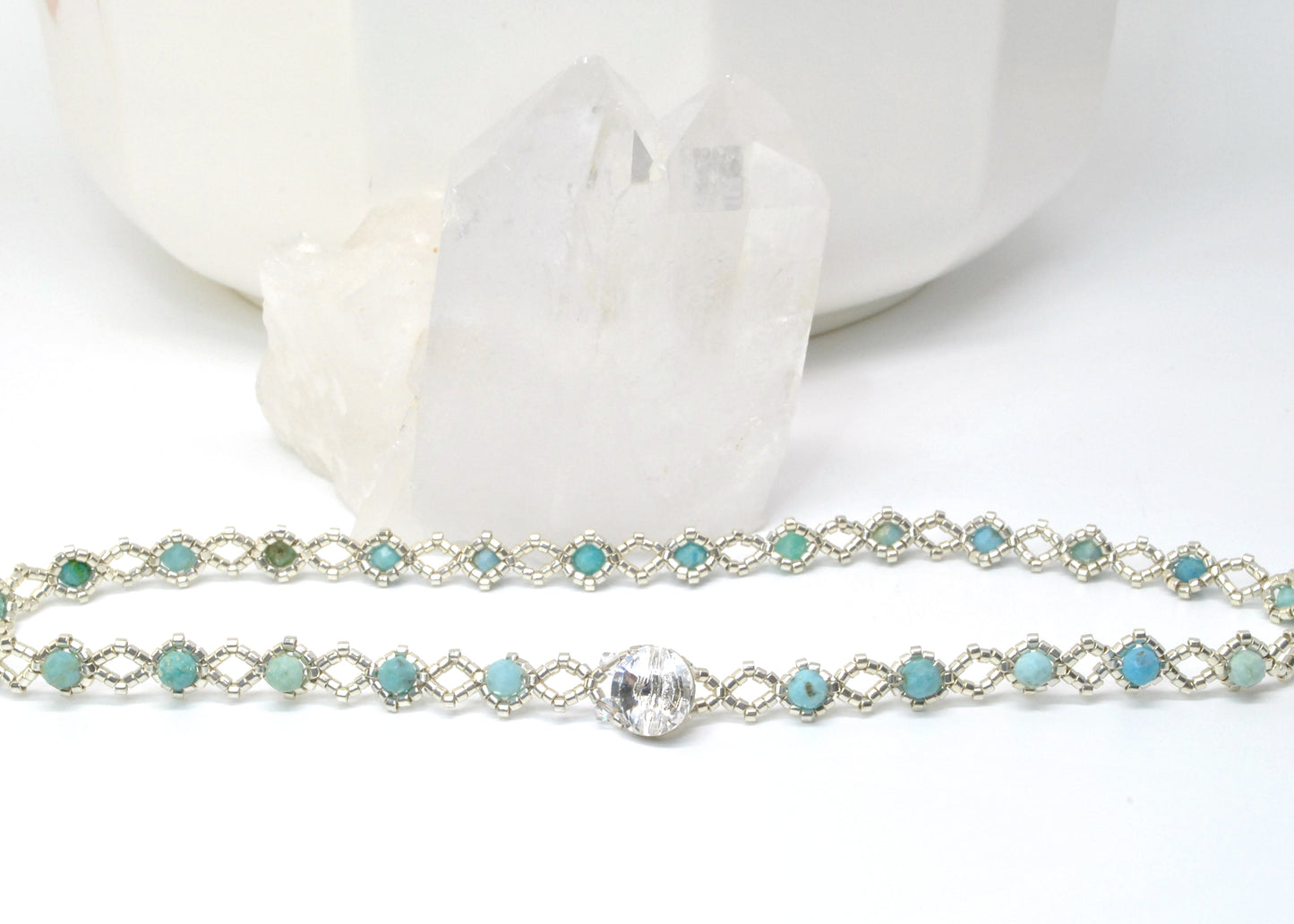 blue opal gemstone wrap bracelet