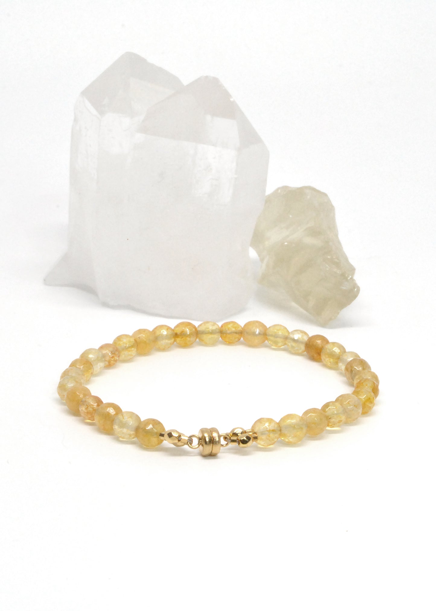 Golden Radiance Reimagined: The Handwoven Citrine Faceted Bead Bracelet
