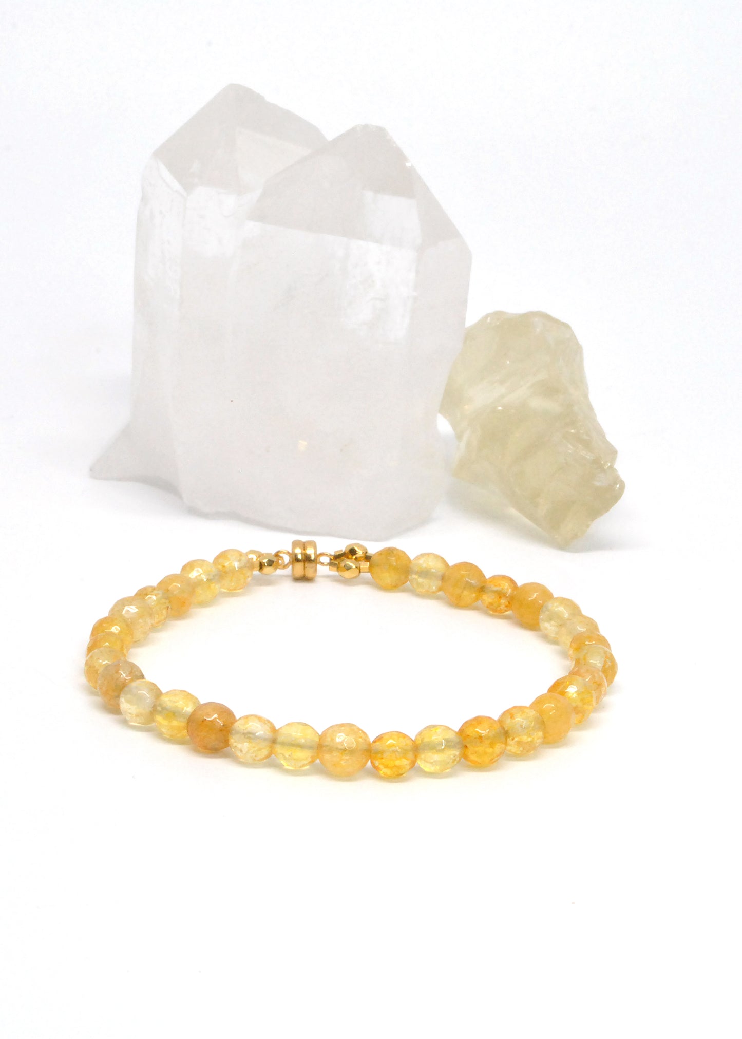Golden Radiance Reimagined: The Handwoven Citrine Faceted Bead Bracelet