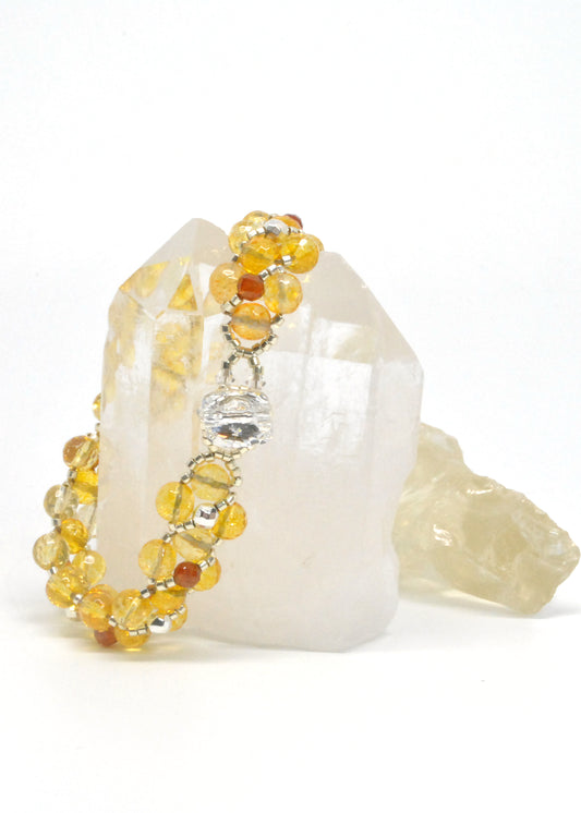 Citrine and Orange Garnet Gemstone Bracelet
