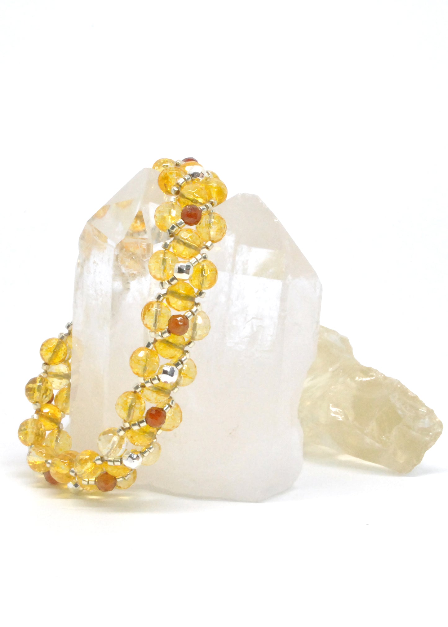 Citrine and Orange Garnet Gemstone Bracelet