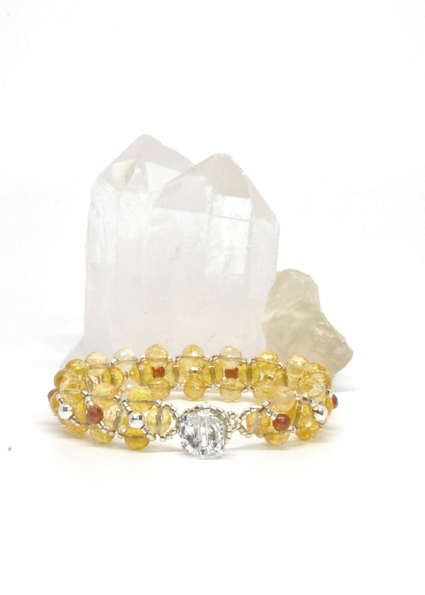Citrine and Orange Garnet Gemstone Bracelet