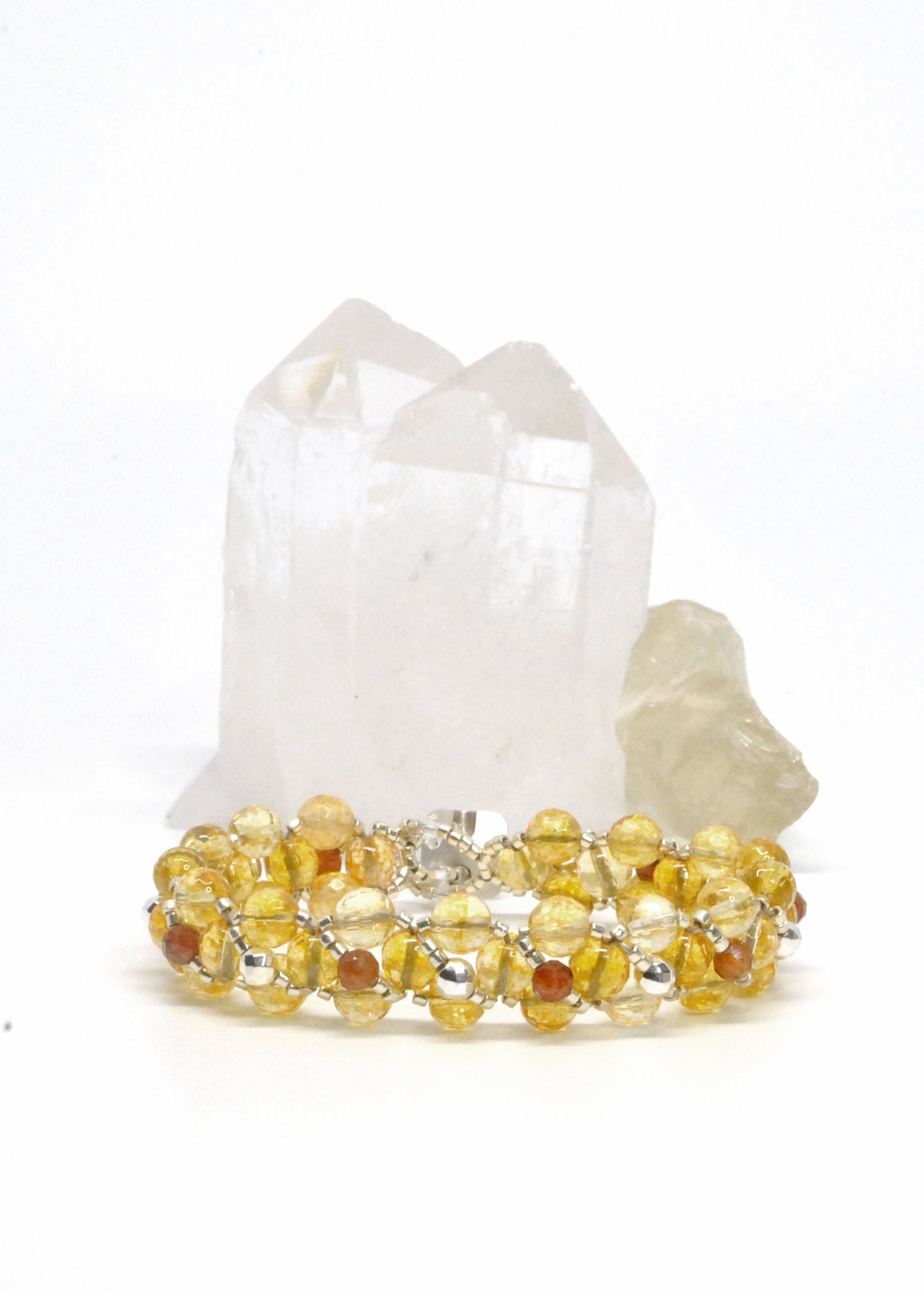 Citrine and Orange Garnet Gemstone Bracelet