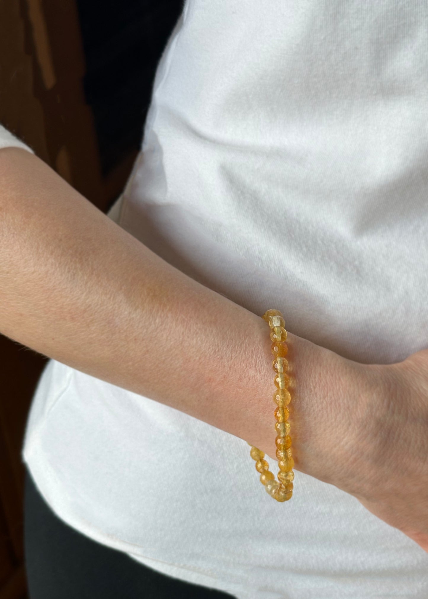 Golden Radiance Reimagined: The Handwoven Citrine Faceted Bead Bracelet