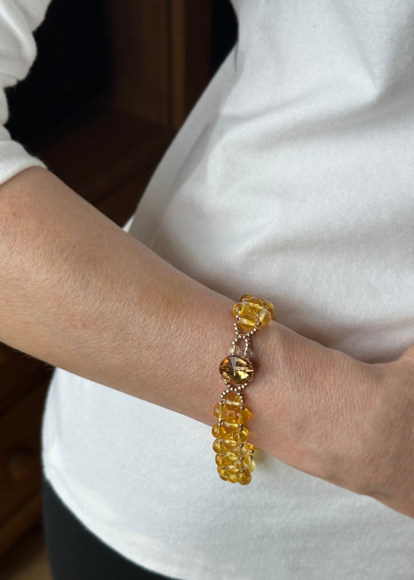 Citrine Faceted Gemstone Bracelet