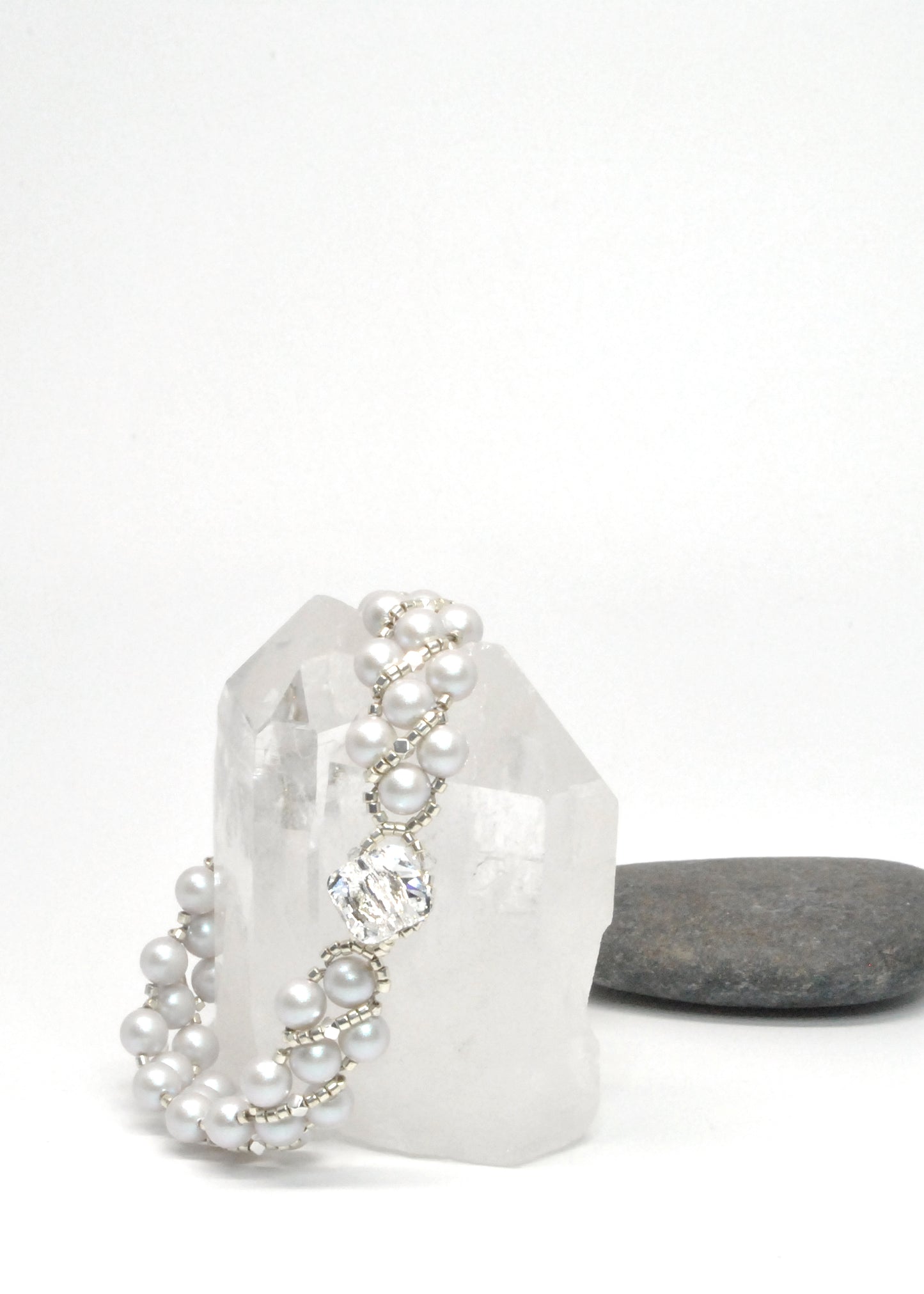 Dove Gray Swarovski Pearl Bracelet