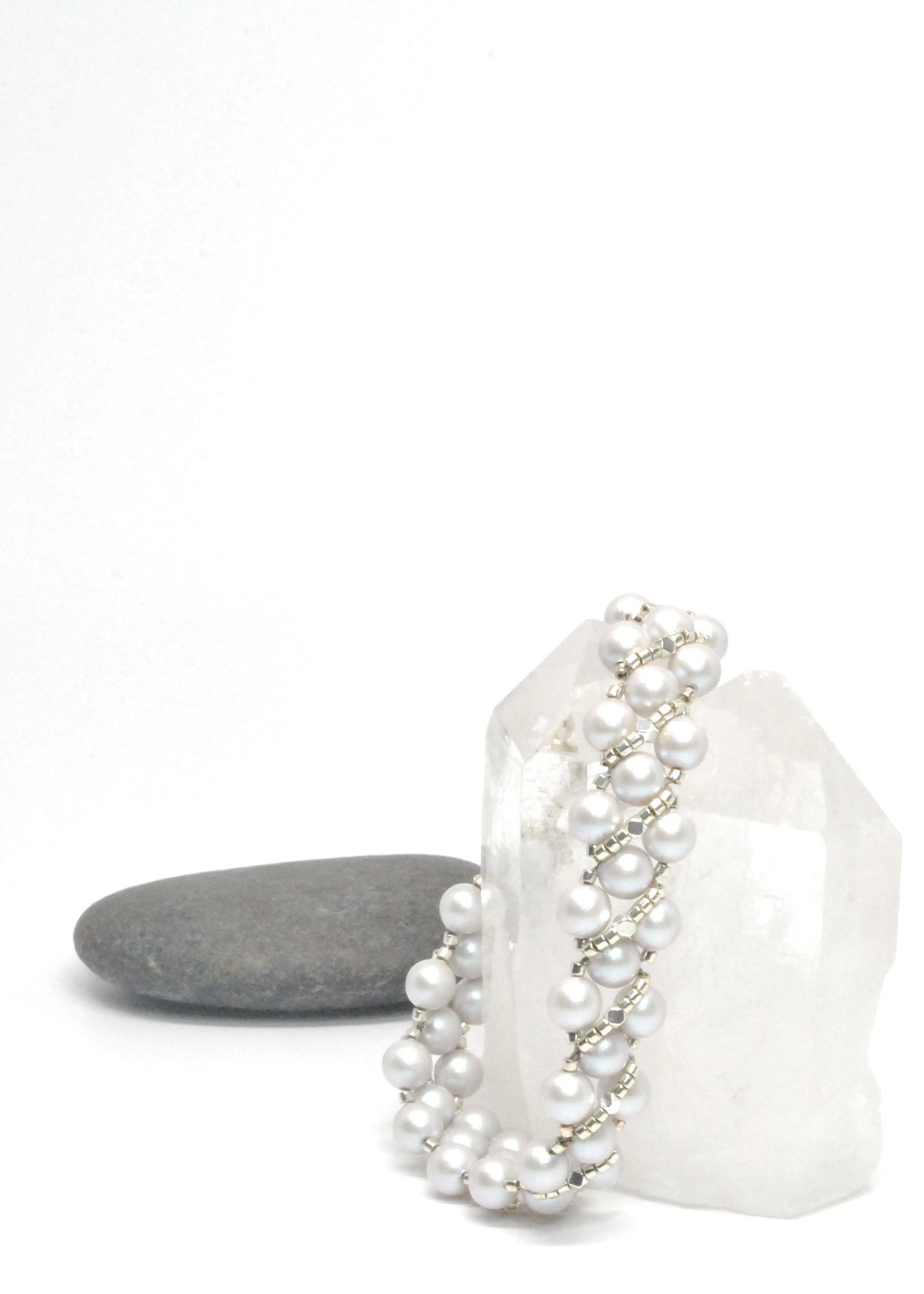 Dove Gray Swarovski Pearl Bracelet