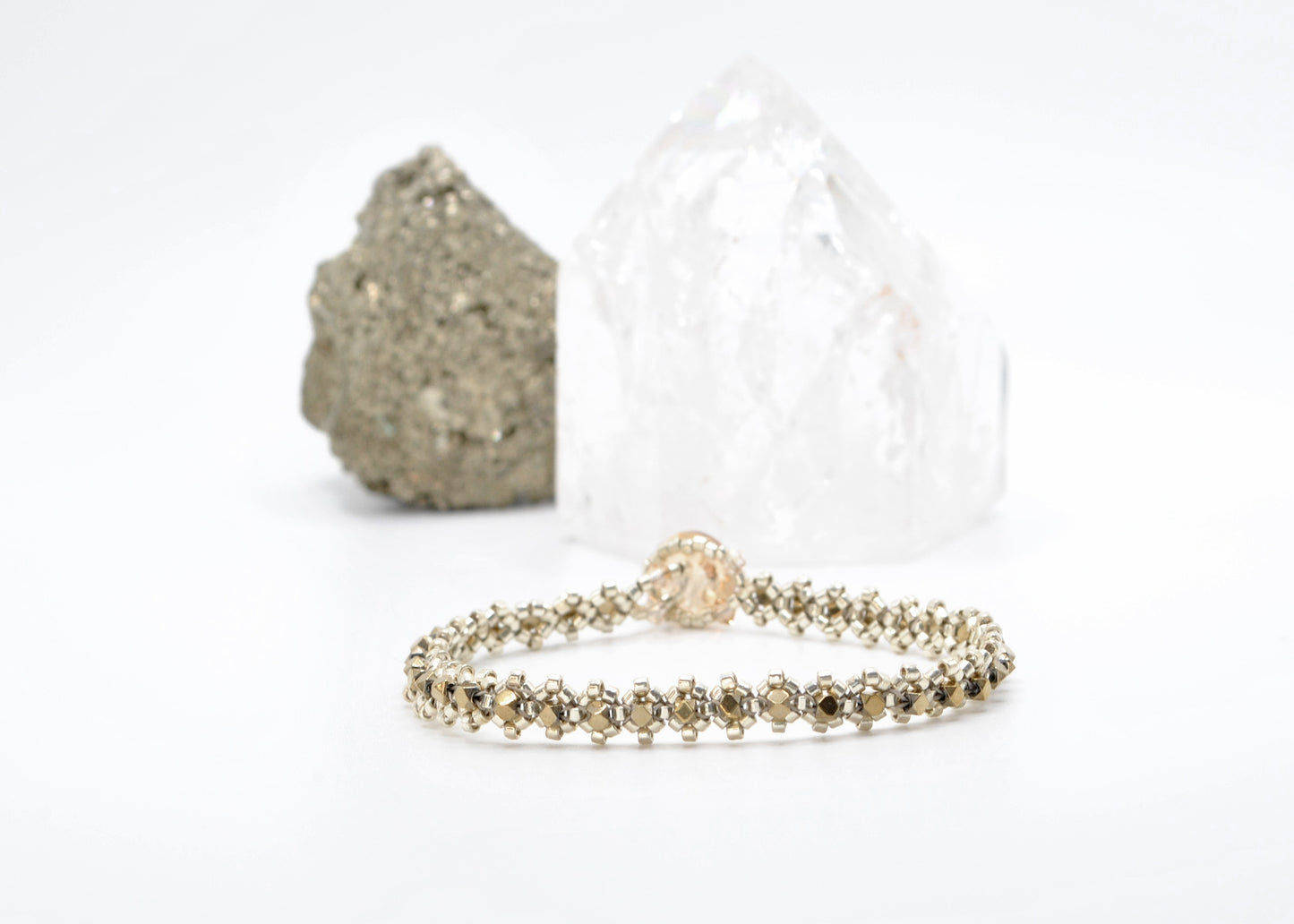 Gold-Plated Hematite Tennis Bracelet