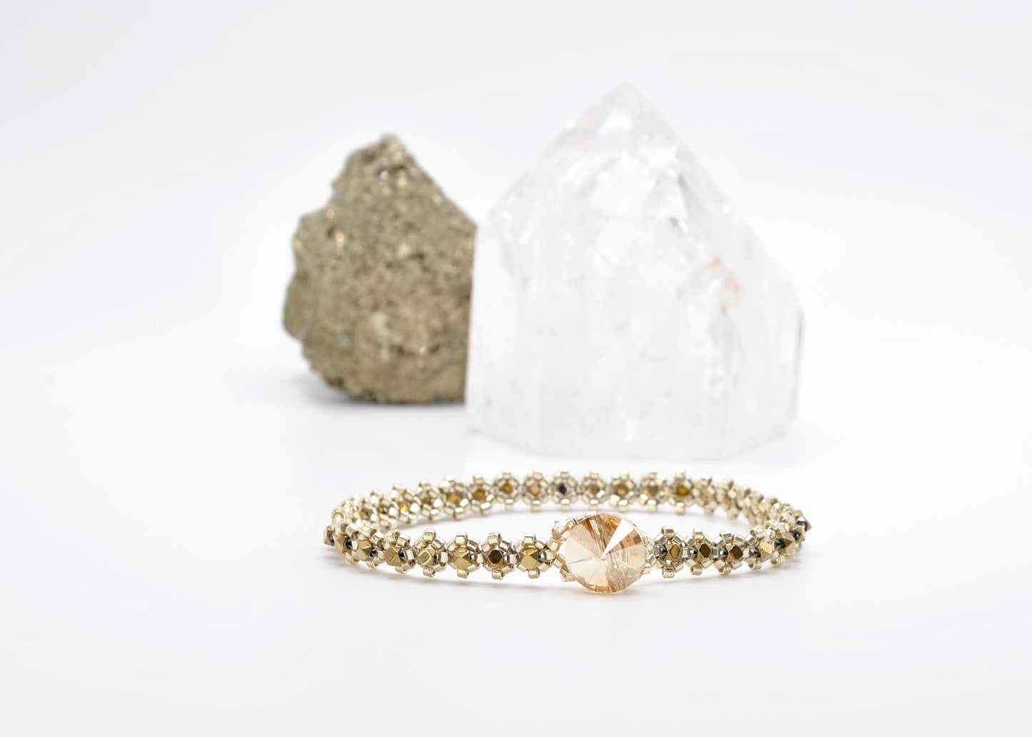Gold-Plated Hematite Tennis Bracelet