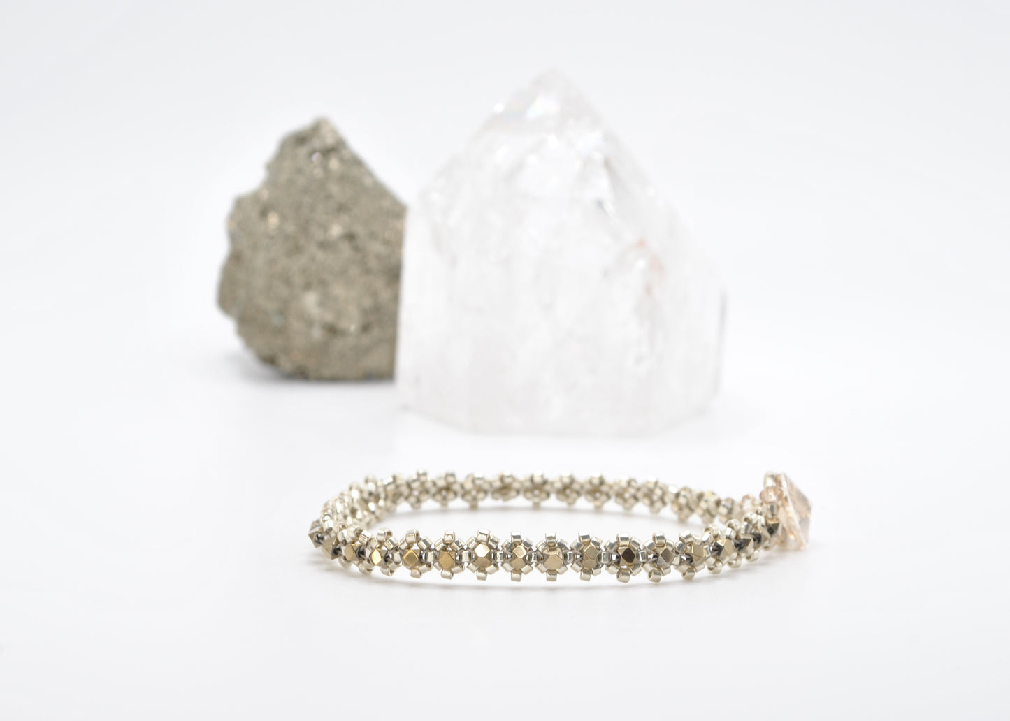 Gold-Plated Hematite Tennis Bracelet