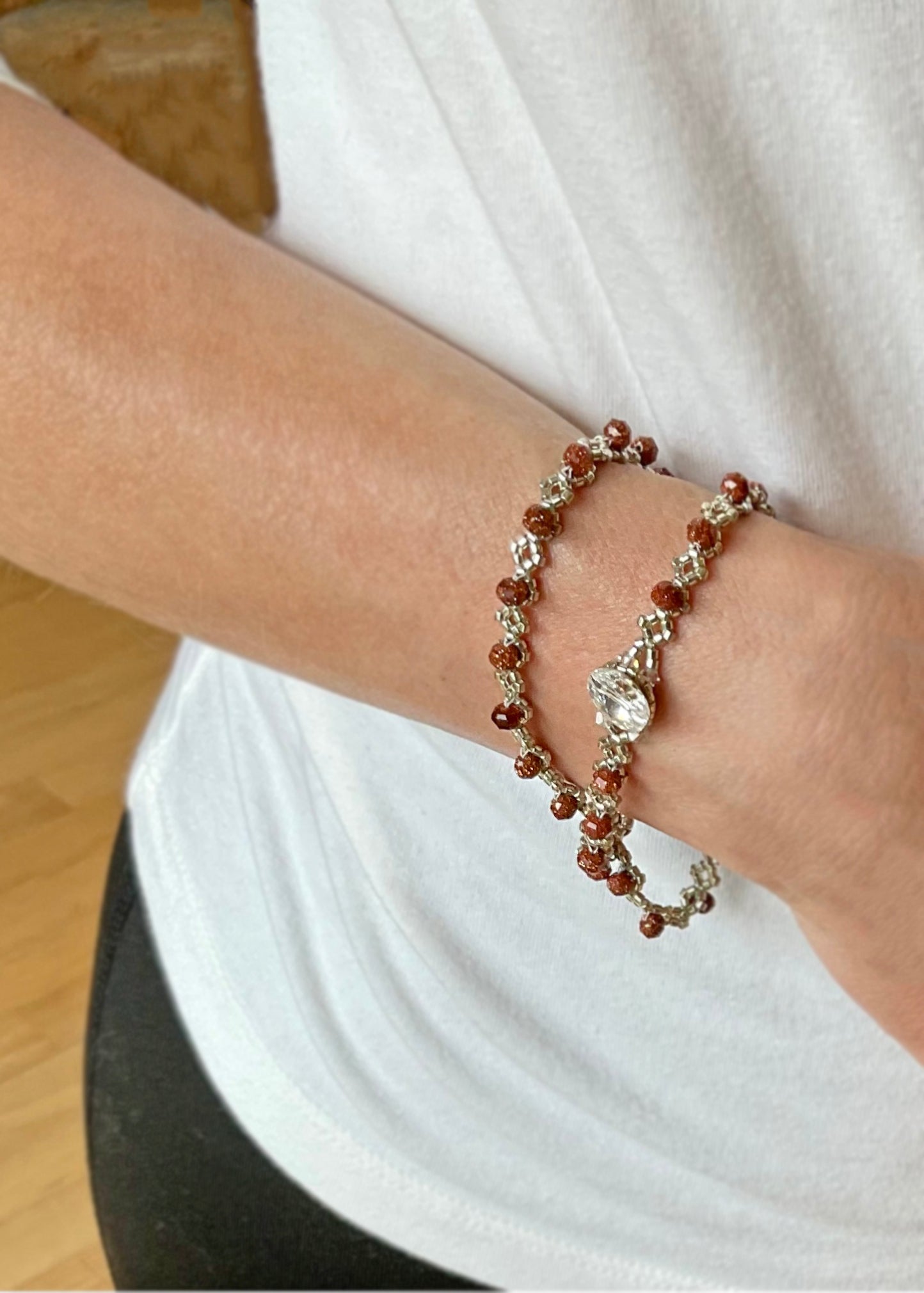 goldstone delicate wrap bracelet