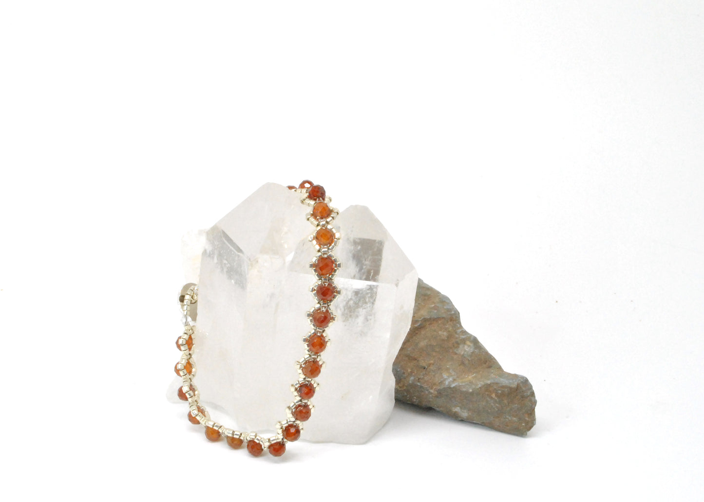 hessonite . orange garnet gemstone bracelet