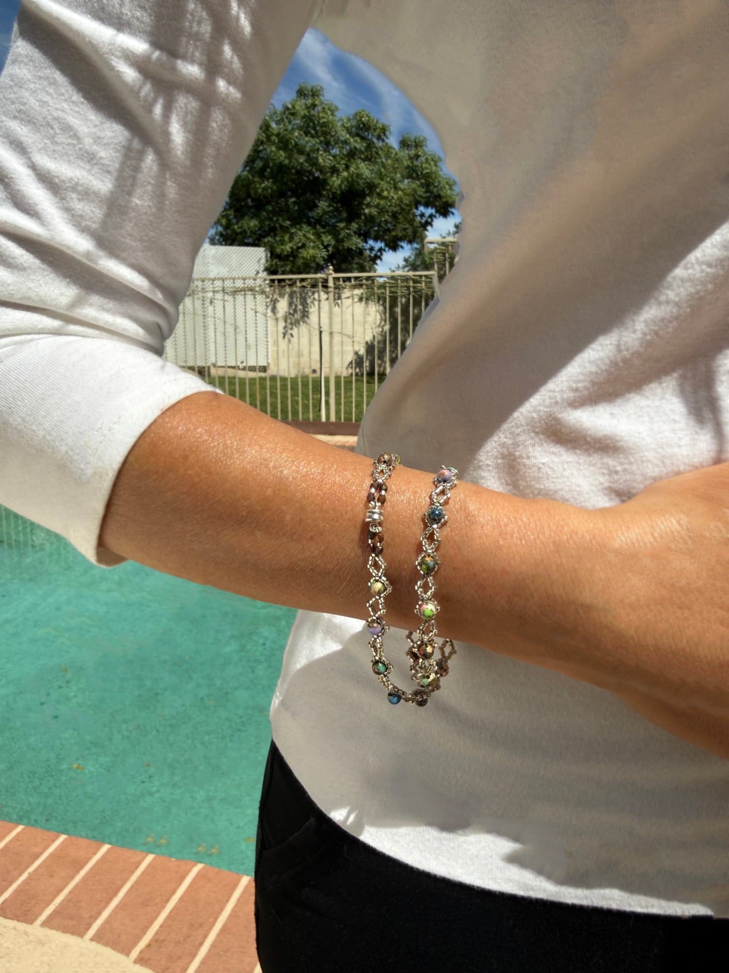 A Symphony of Color: The Handwoven Impression Jasper Diamond Weave Wrap Bracelet