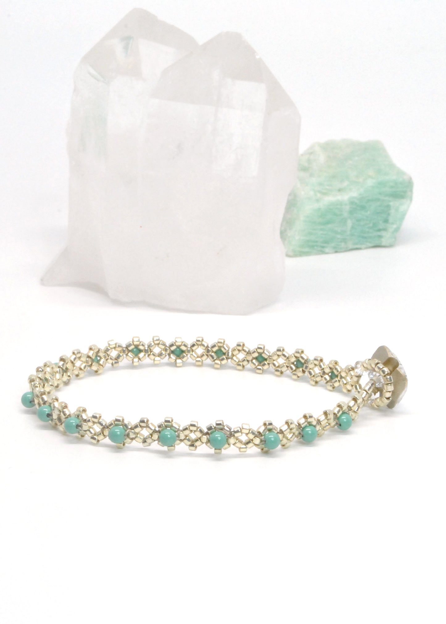 seafoam green swarovski pearl bracelet