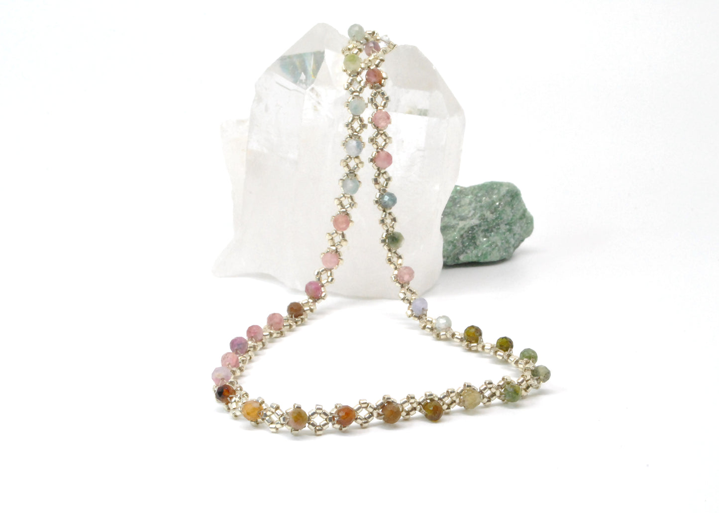 mixed tourmaline delicate wrap bracelet