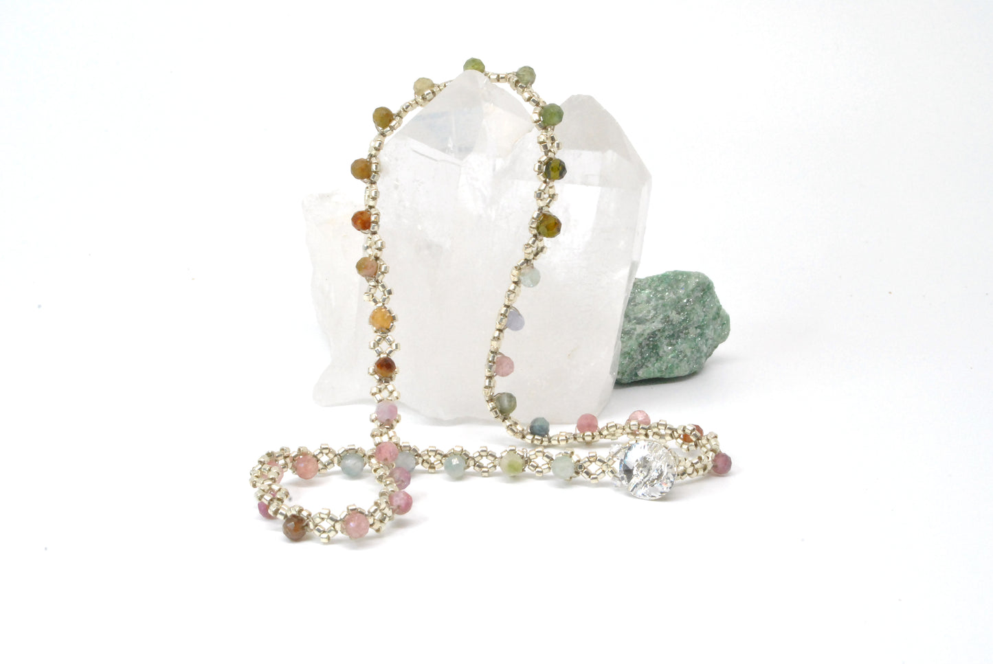 mixed tourmaline delicate wrap bracelet