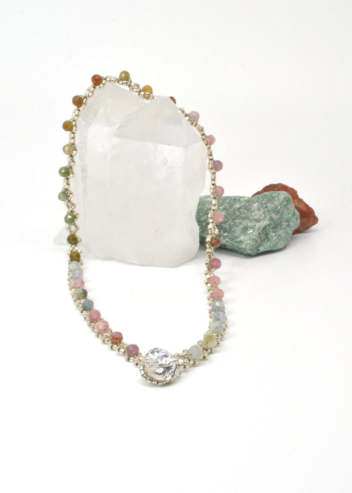mixed tourmaline delicate wrap bracelet