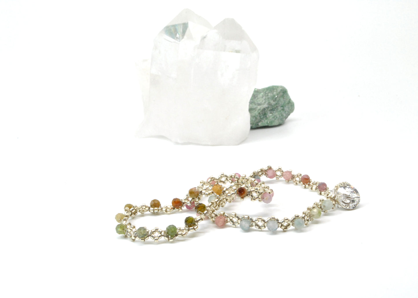 mixed tourmaline delicate wrap bracelet