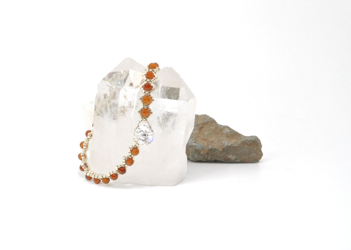 Hessonite . Orange Garnet Gemstone Bracelet