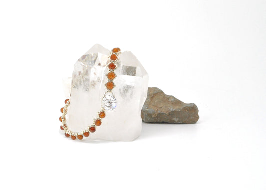 Hessonite . Orange Garnet Gemstone Bracelet