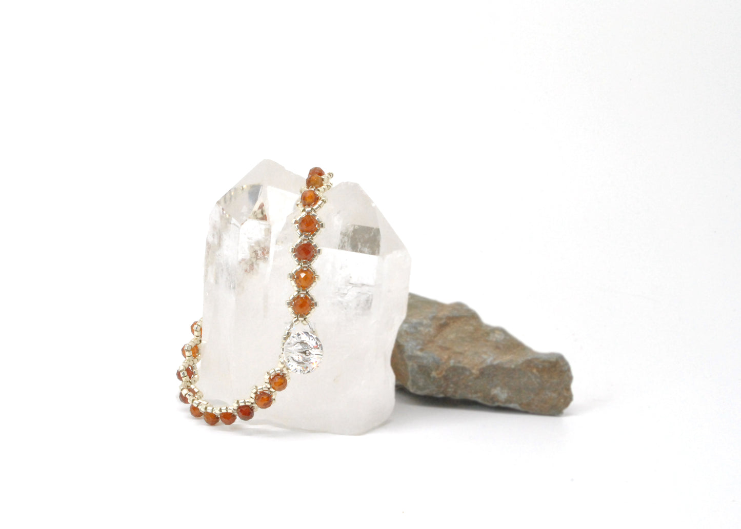 Hessonite . Orange Garnet Gemstone Bracelet