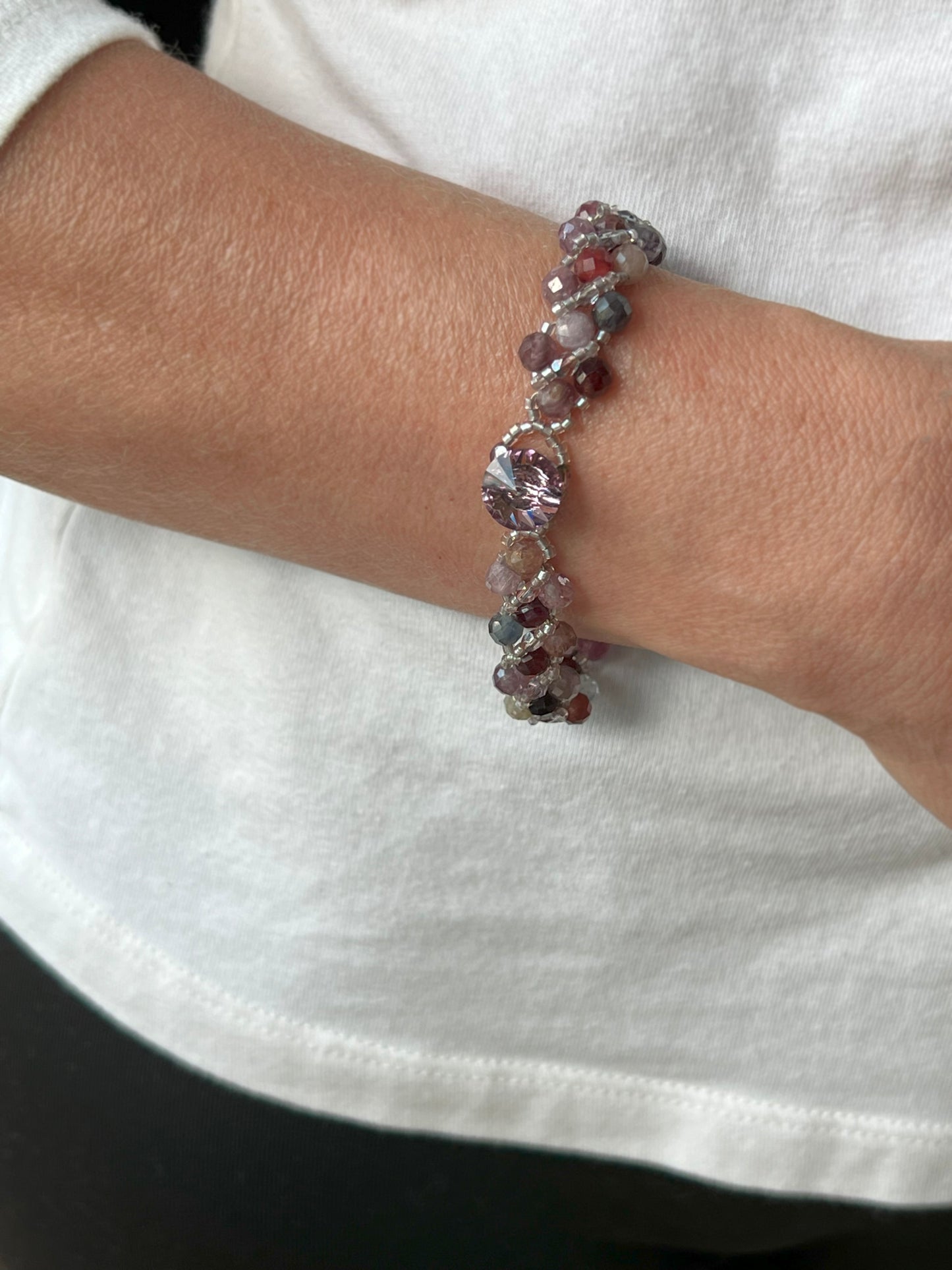pink mix tourmaline bracelet