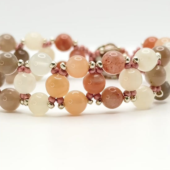 rainbow moonstone gemstone bracelet video