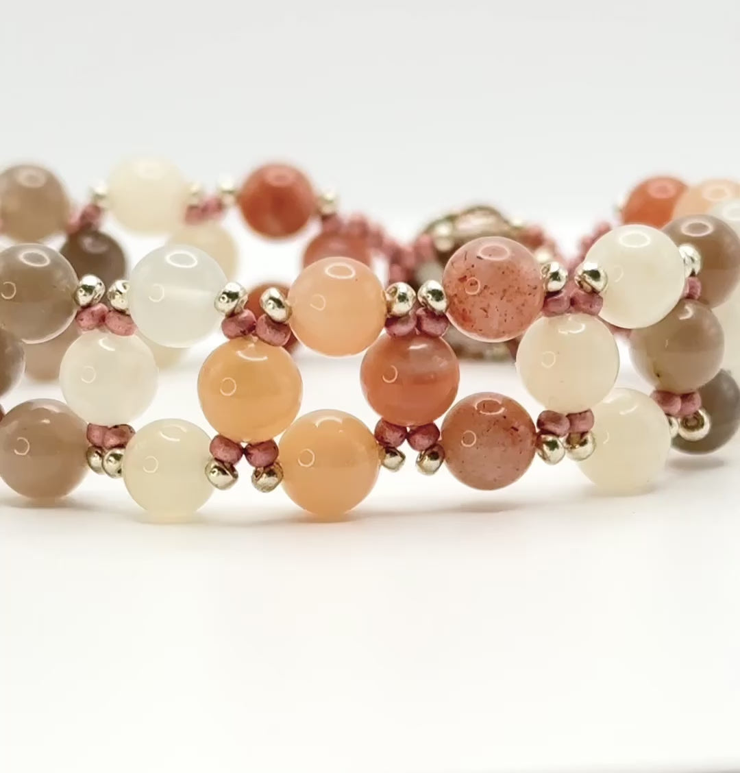 rainbow moonstone gemstone bracelet video