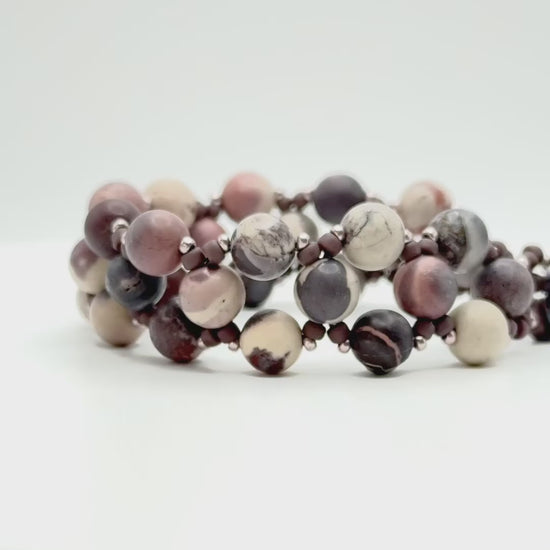 porcelain jasper purple beaded bracelet video
