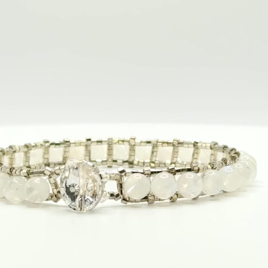 white moonstone tennis bracelet video