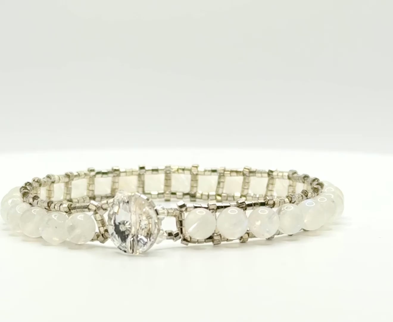 white moonstone tennis bracelet video