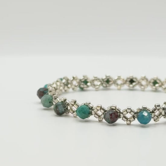 chrysocolla gemstone tennis bracelet video