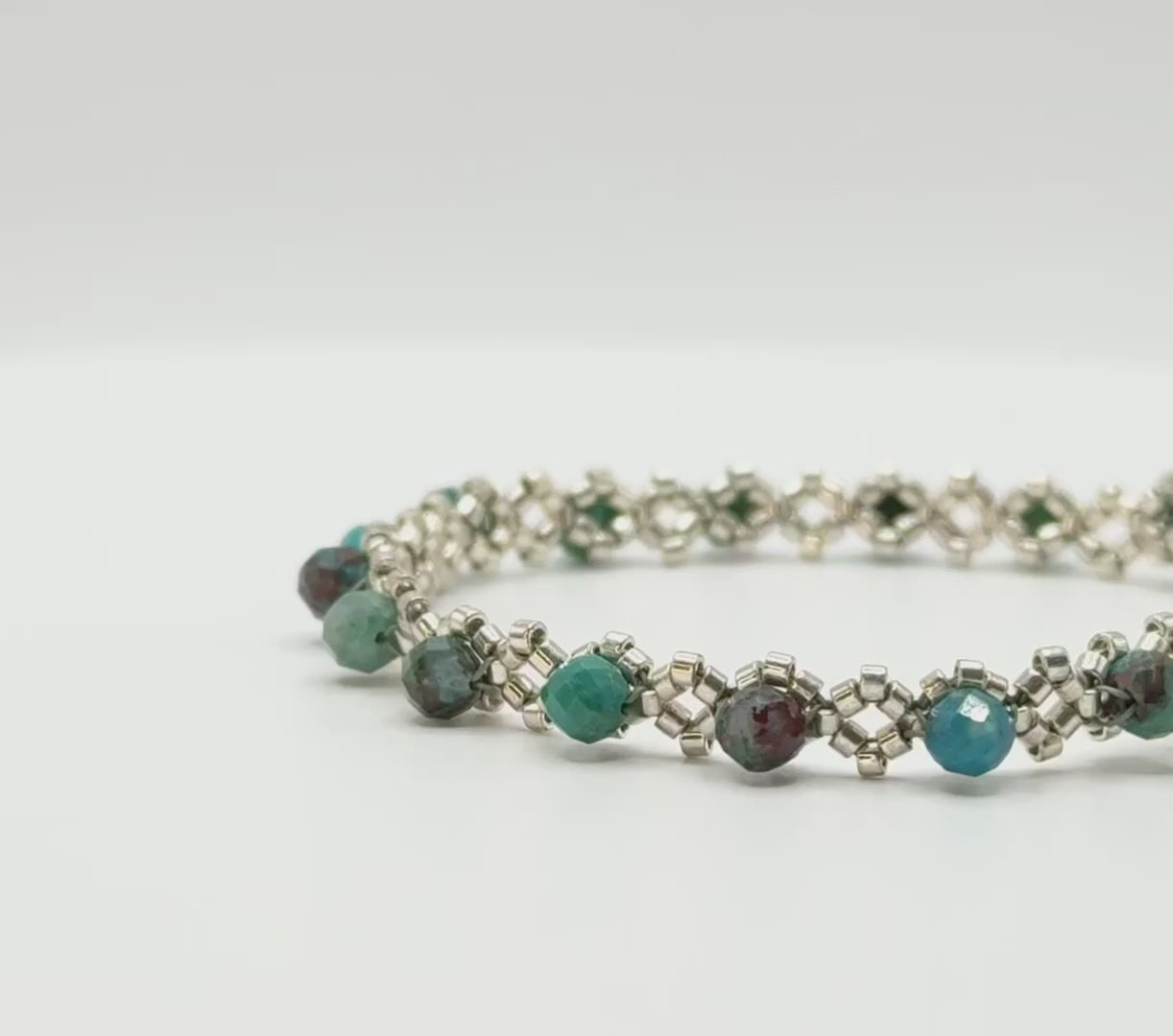 chrysocolla gemstone tennis bracelet video