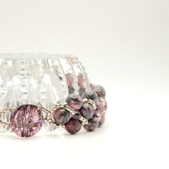 rhodonite and black lace ruby beaded bracelet video